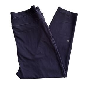 Lululemon Exquisite Trouser Crop Size 10 Boyfriend Fit Plum Double Waistband